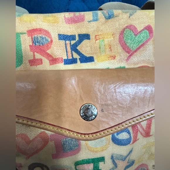 Vintage Y2K Dooney & Bourke Coated Rainbow Doodle Graffiti Handbag Purse Rare - Picture 5 of 16
